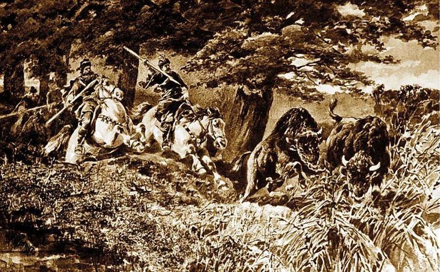 Охота на зубра в пуще в 15 веке