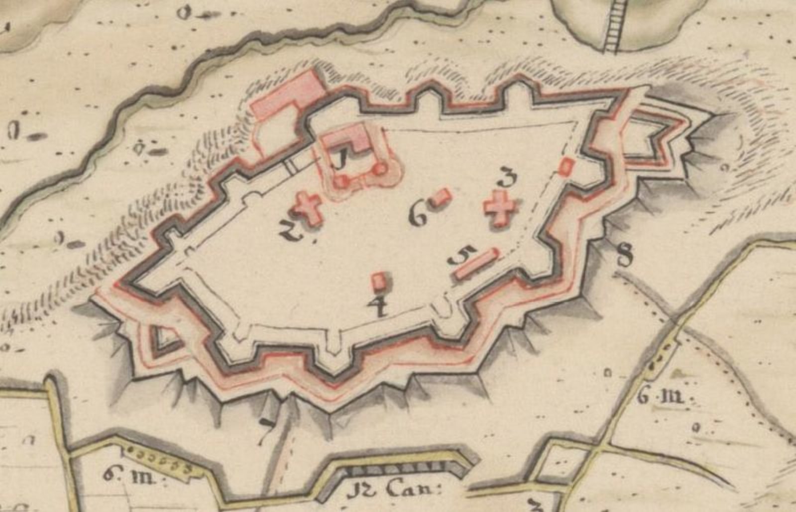 План Быховской крепости начала 18 века