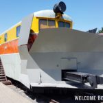 Поезд в музее железнодорожной техники в Бресте