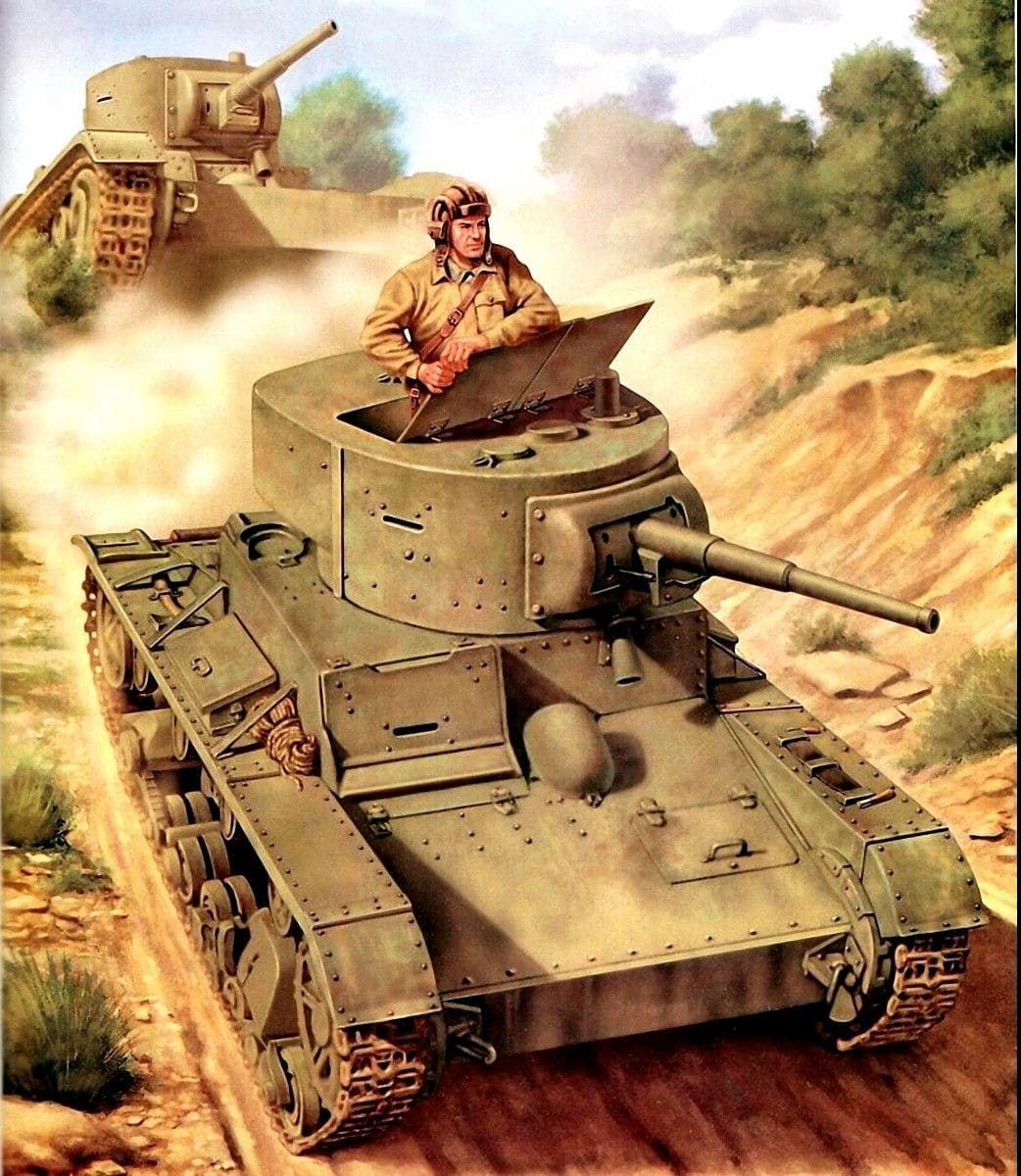 Материальная часть дивизии состояла только из боевых машин Т-26