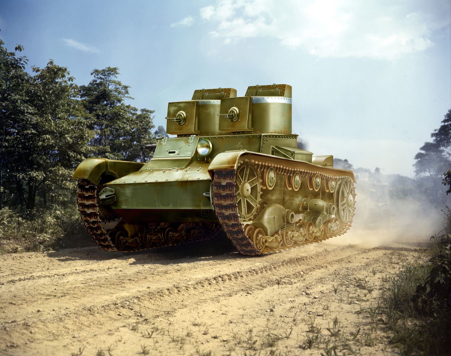 В дивизии были даже танки первых серий Т-26